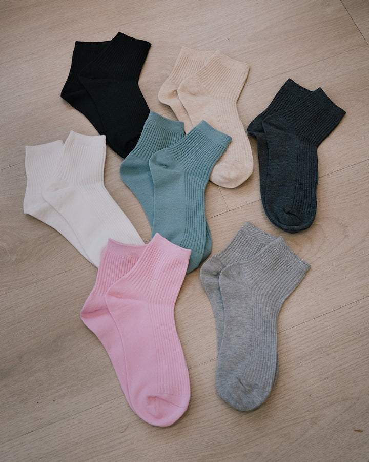 NEW! Ribbed Crew Socks - 7 Options Zenana