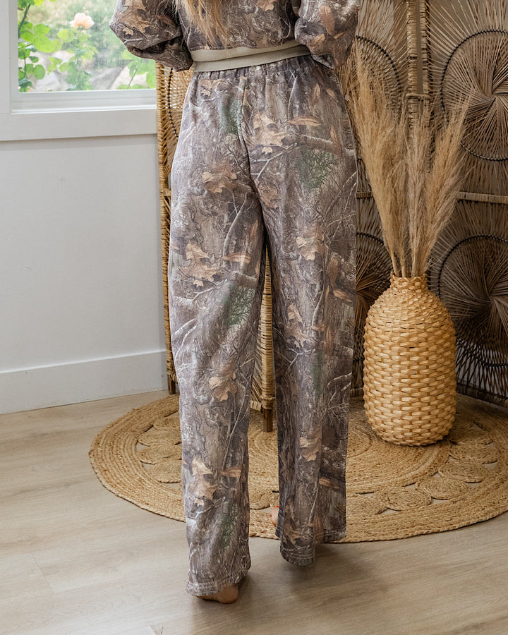 Drift Away Wide Leg Lounge Pants - Camo Blakeley