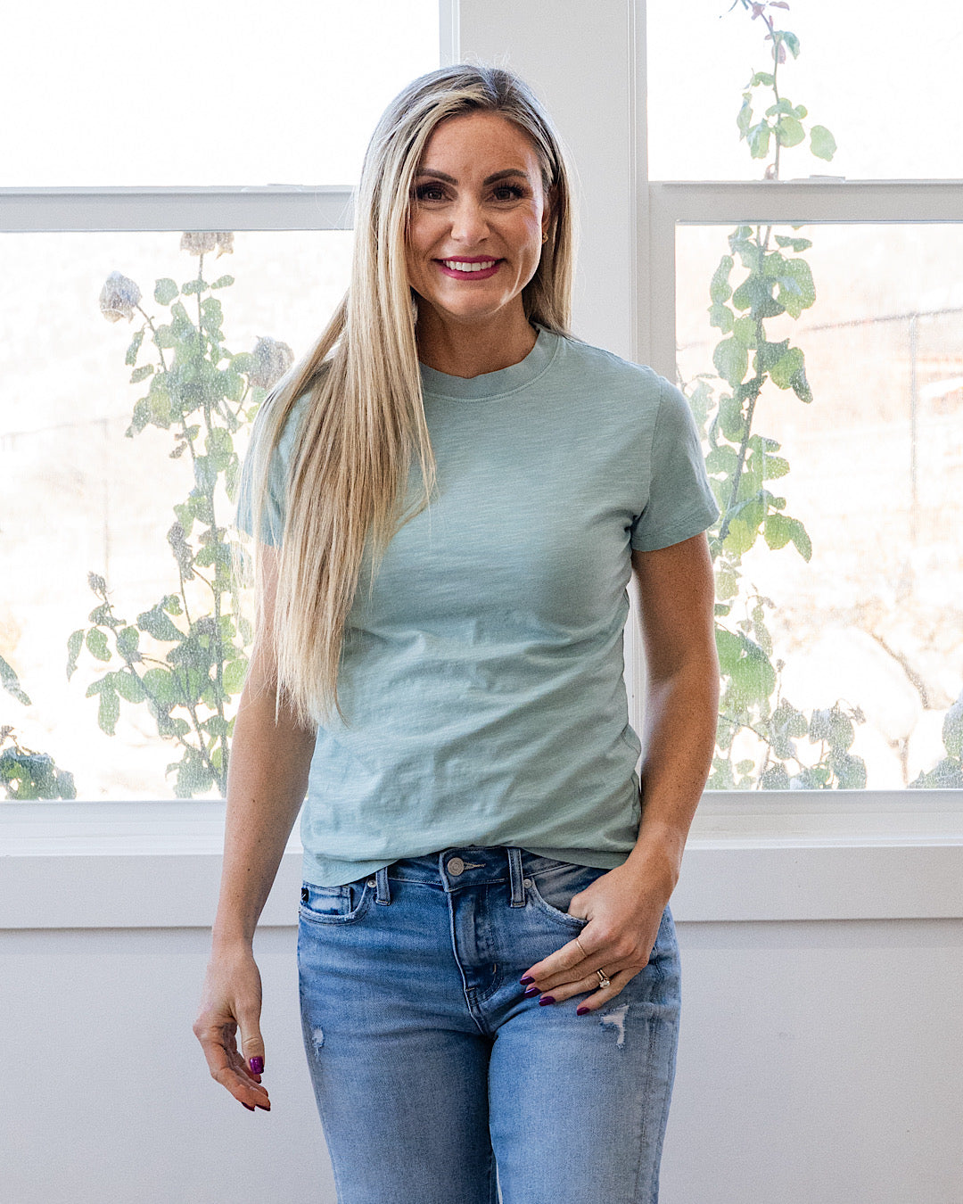 NEW! Melinda Short Sleeve Top - Seafoam