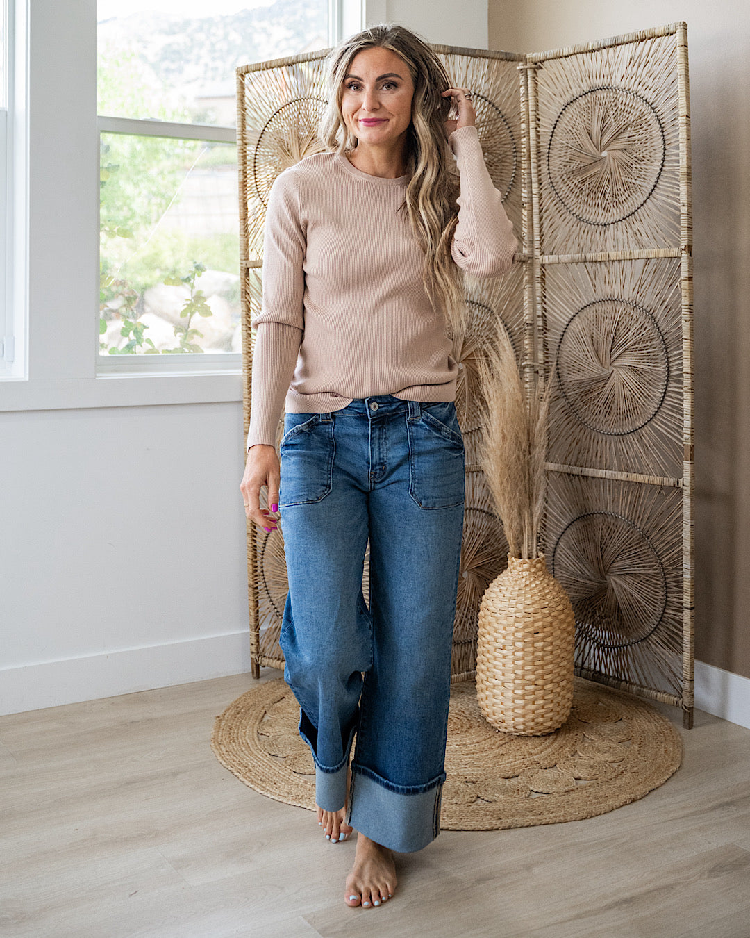 June Ribbed Sweater - Taupe Staccato