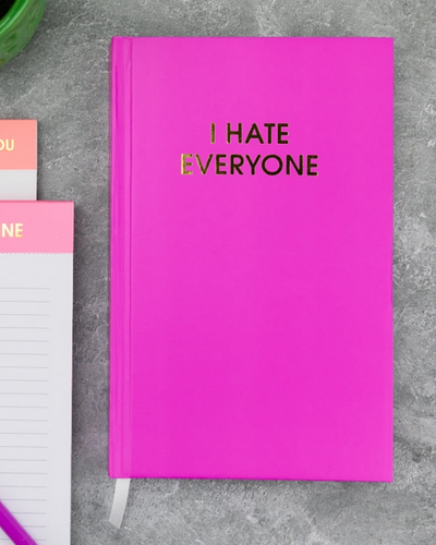 NEW! Hardcover Journal - 5 Colors Chez Gagne One Size I Hate Everyone - Orchid