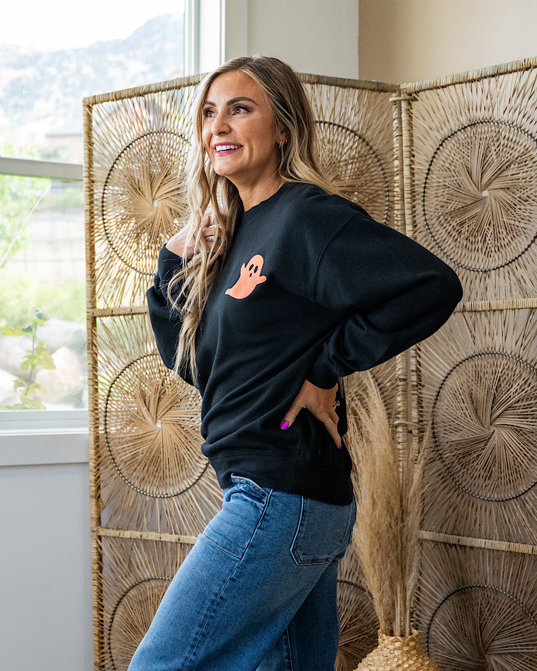 NEW! Ghost Graphic Black Sweatshirt Tres Bien