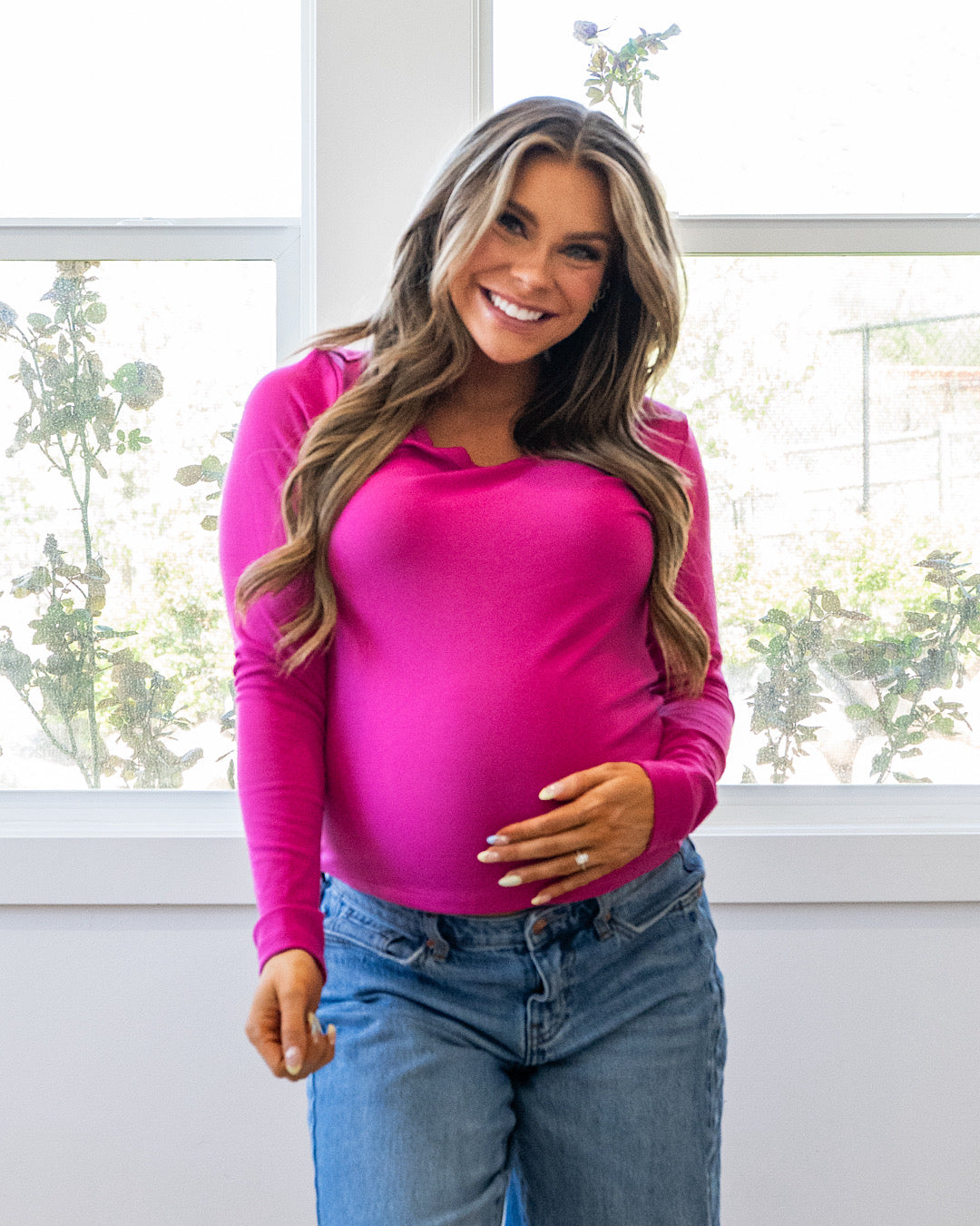 Jess Long Sleeve Knit Scoop Neck Top - Yellow