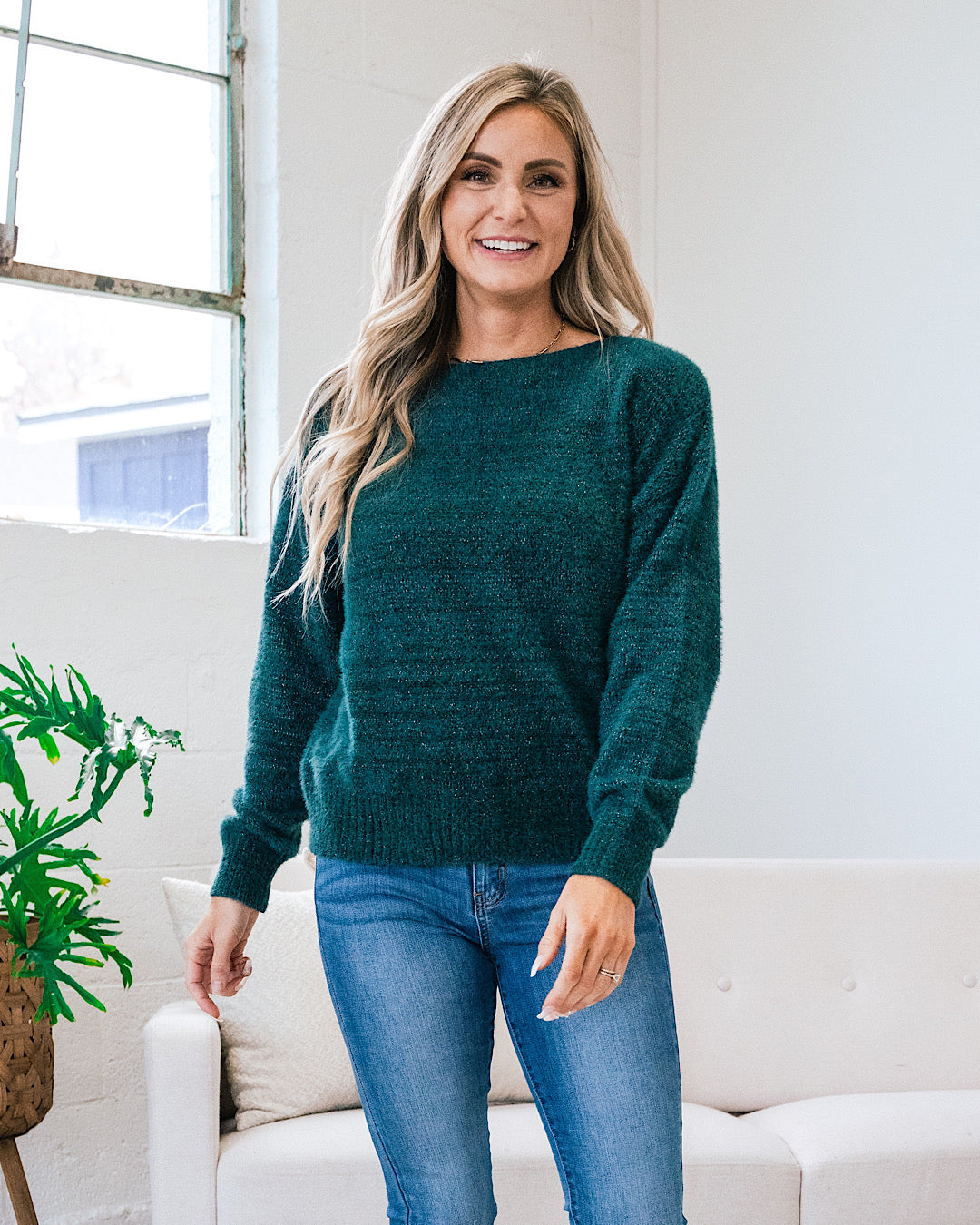 Willow Spruce Green Brushed Sweater FINAL SALE  First Love   
