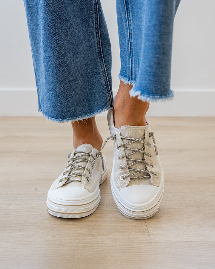 NEW! Very G Aman Sparkle Slip On Sneakers - Natural Very G