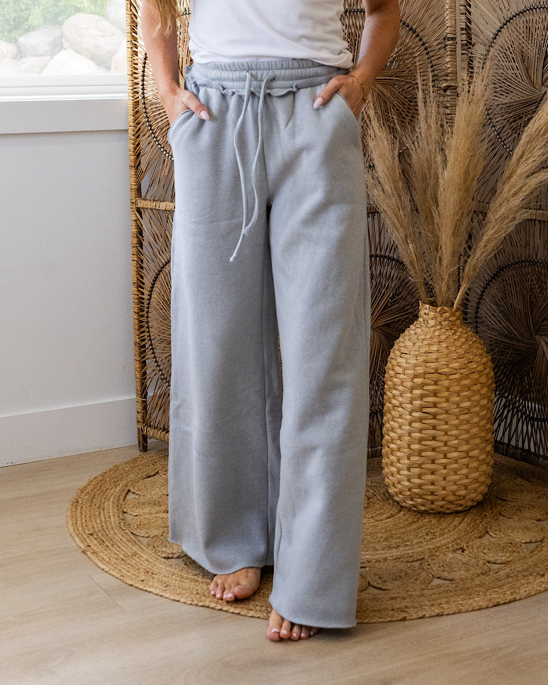 NEW! Wide Leg Lounge Pants - Heather Gray Zenana