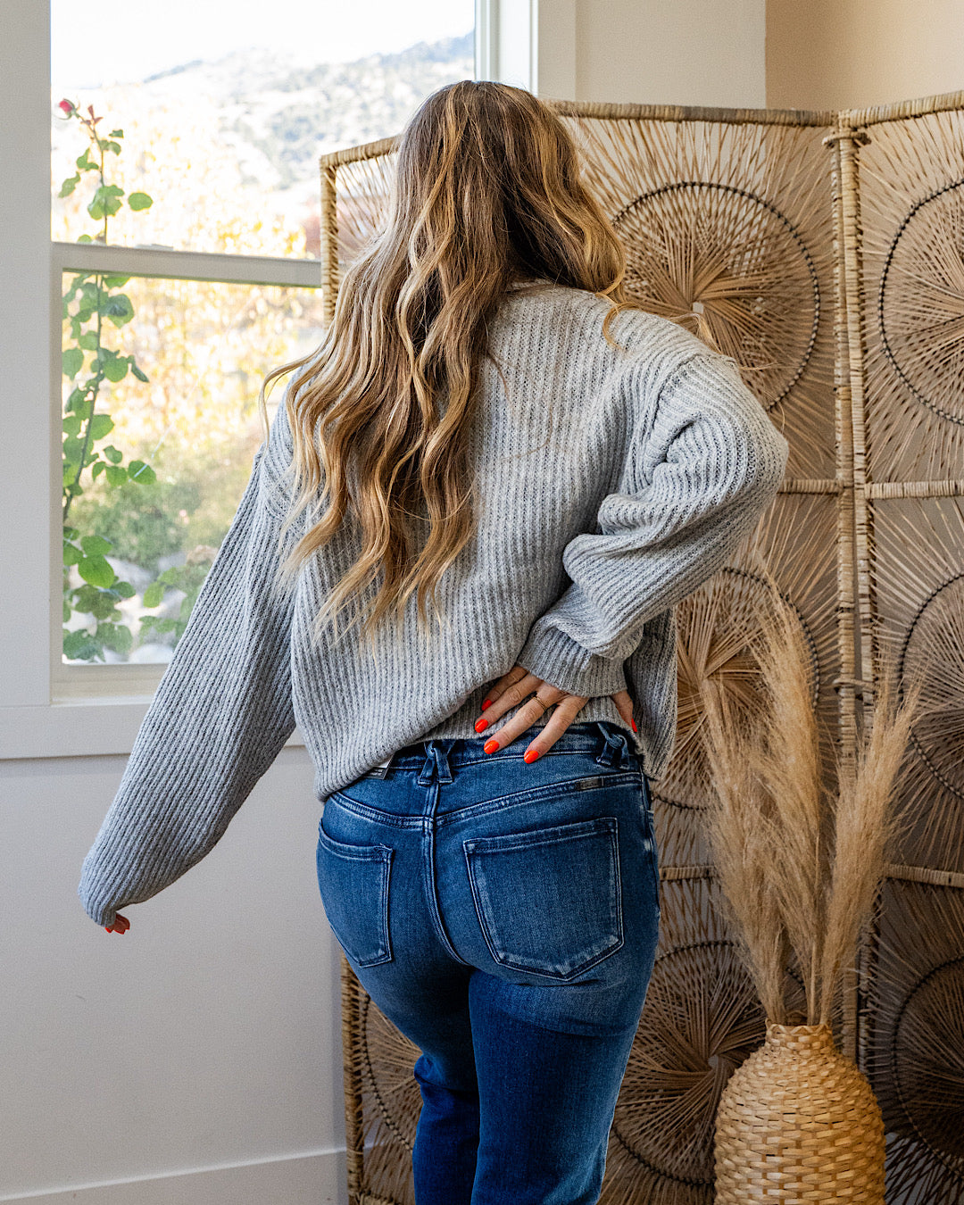 NEW! Evie Ribbed Knit Sweater - Heather Gray