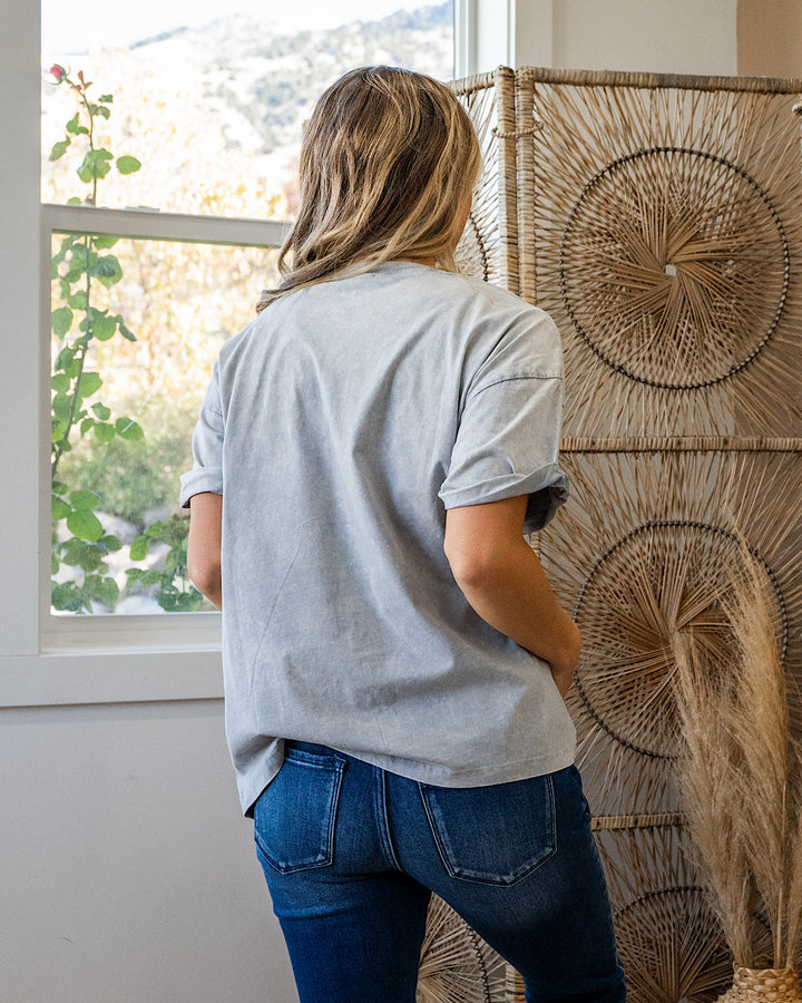 NEW! Dreamers World Tour Mineral Wash Gray Denim Tee