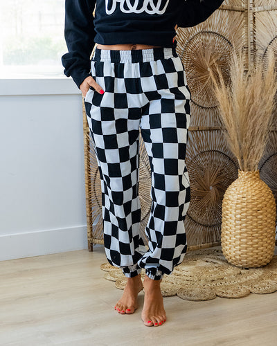 Ampersand Ave Black Jack Checkered Joggers  Ampersand Ave   