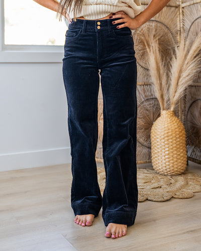 NEW! Judy Blue Black Corduroy Trouser Wide Leg Jeans Judy Blue