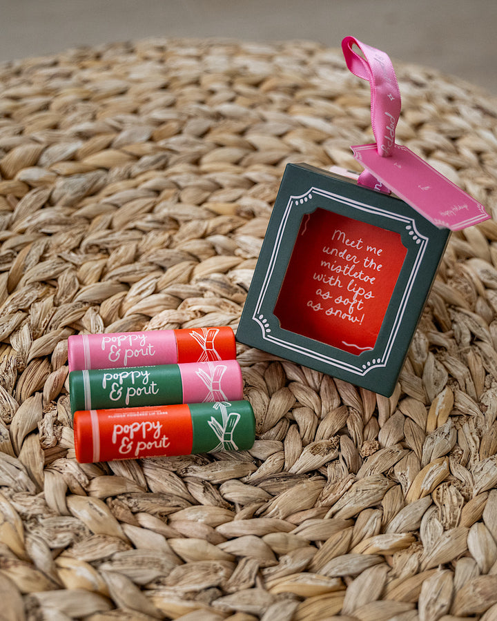 Poppy & Pout Holiday Lip Balm Trio Gift Set