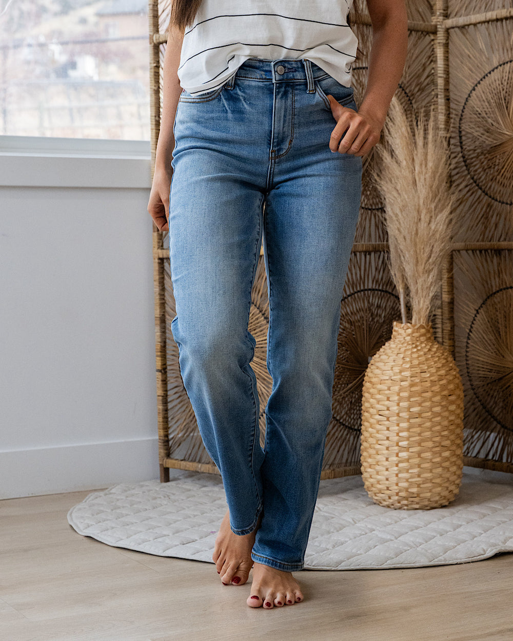 NEW! Judy Blue Bridget Thermal Straight Jeans Judy Blue