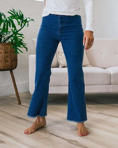 Bristol Wide Leg Crop Pants - Medium Wash FINAL SALE  La Miel   