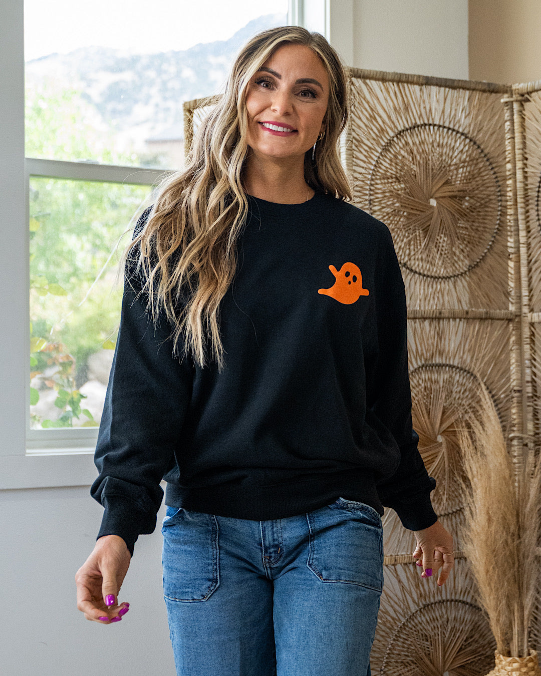 NEW! Ghost Graphic Black Sweatshirt Tres Bien