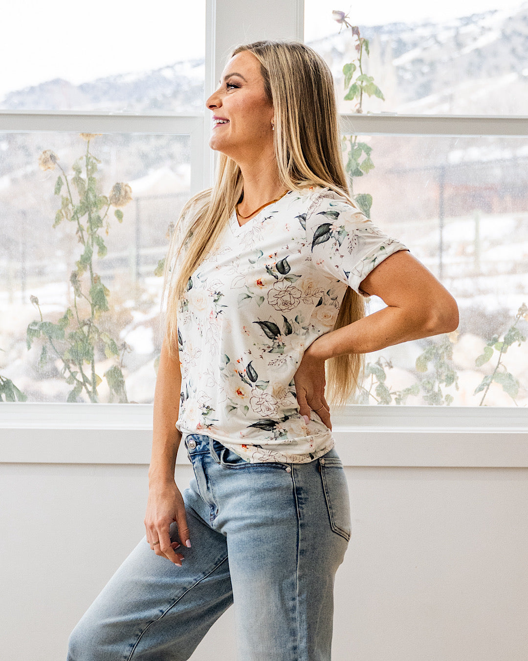NEW! Sophie V Neck Top - Vintage Floral