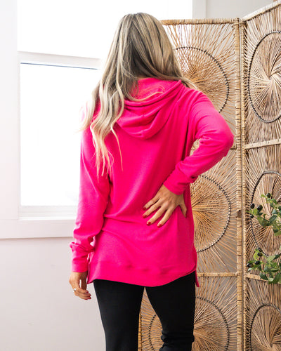 Ampersand Ave Sideslit Hoodie - Hot Pink  Ampersand Ave   