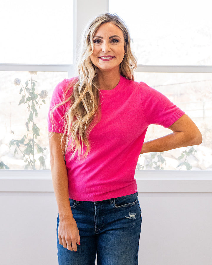 Ashton Short Sleeve Sweater Top - Color Options Available!