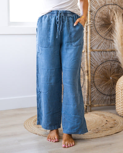 NEW! Cami Wide Leg Chambray Pants  Be Cool   