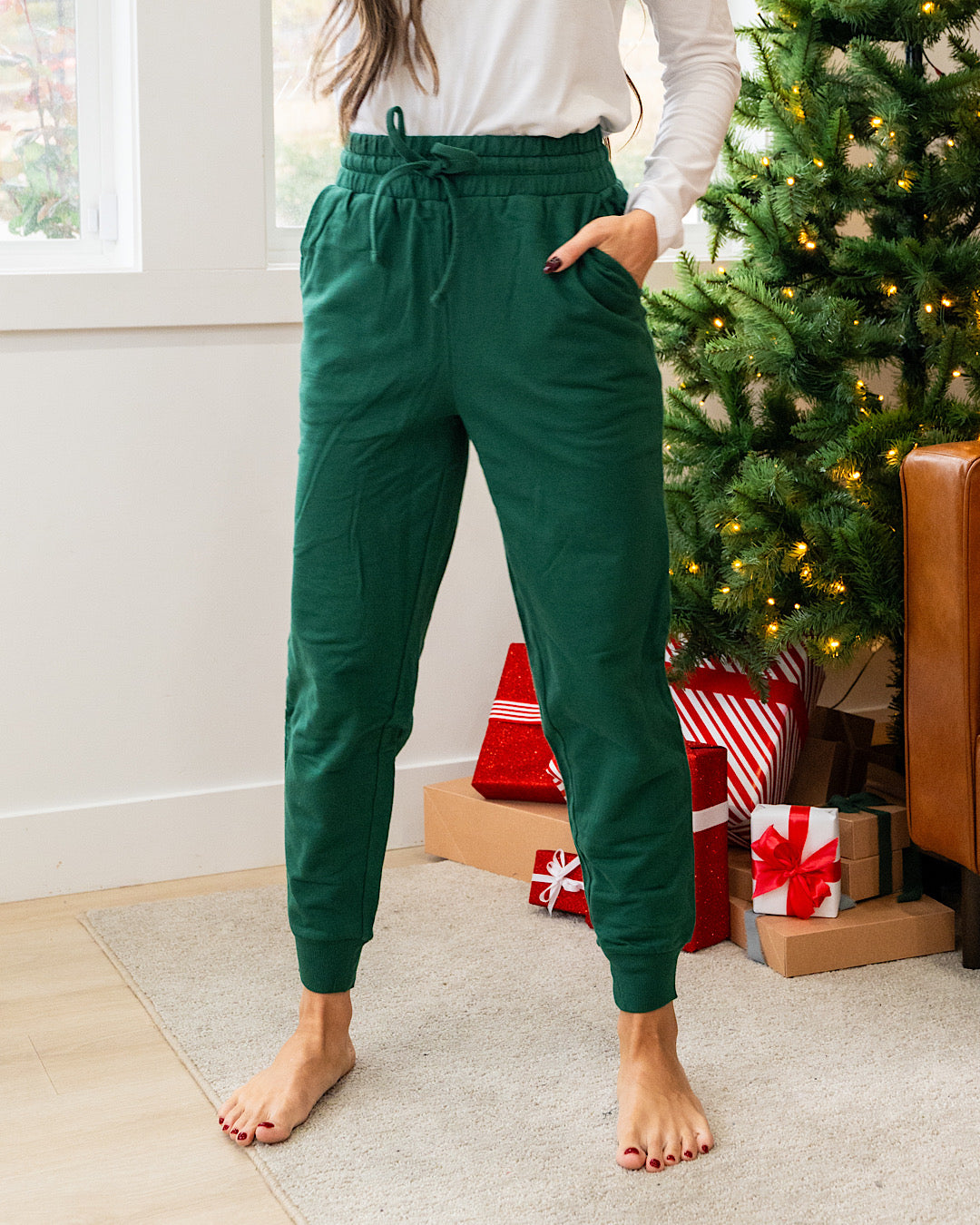 DOORBUSTER! French Terry Joggers - Dark Green Zenana