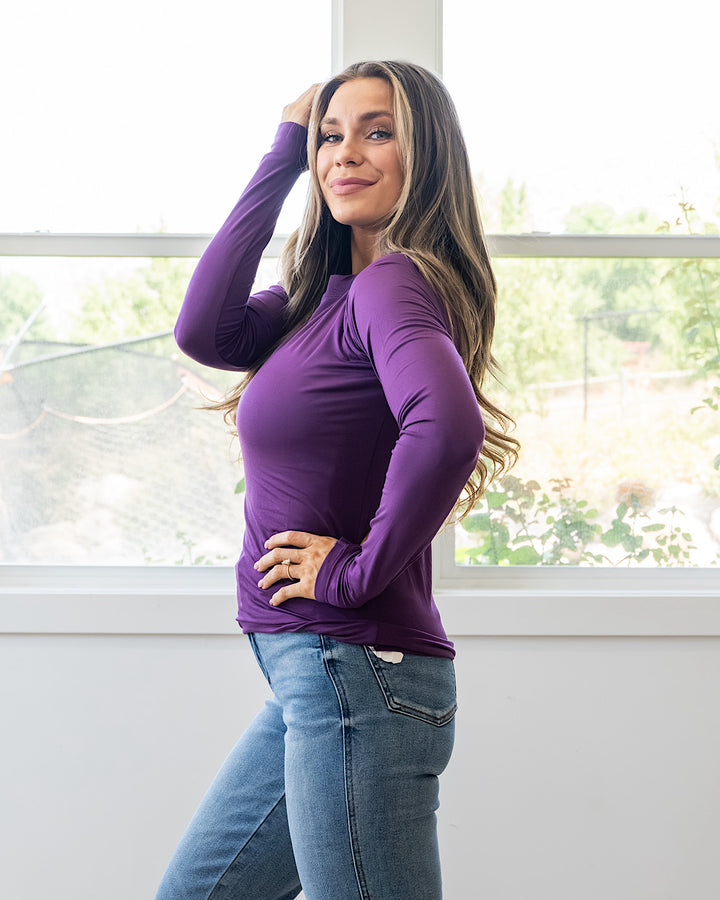 NEW! Blair Long Sleeve Top - Purple Michelle Mae
