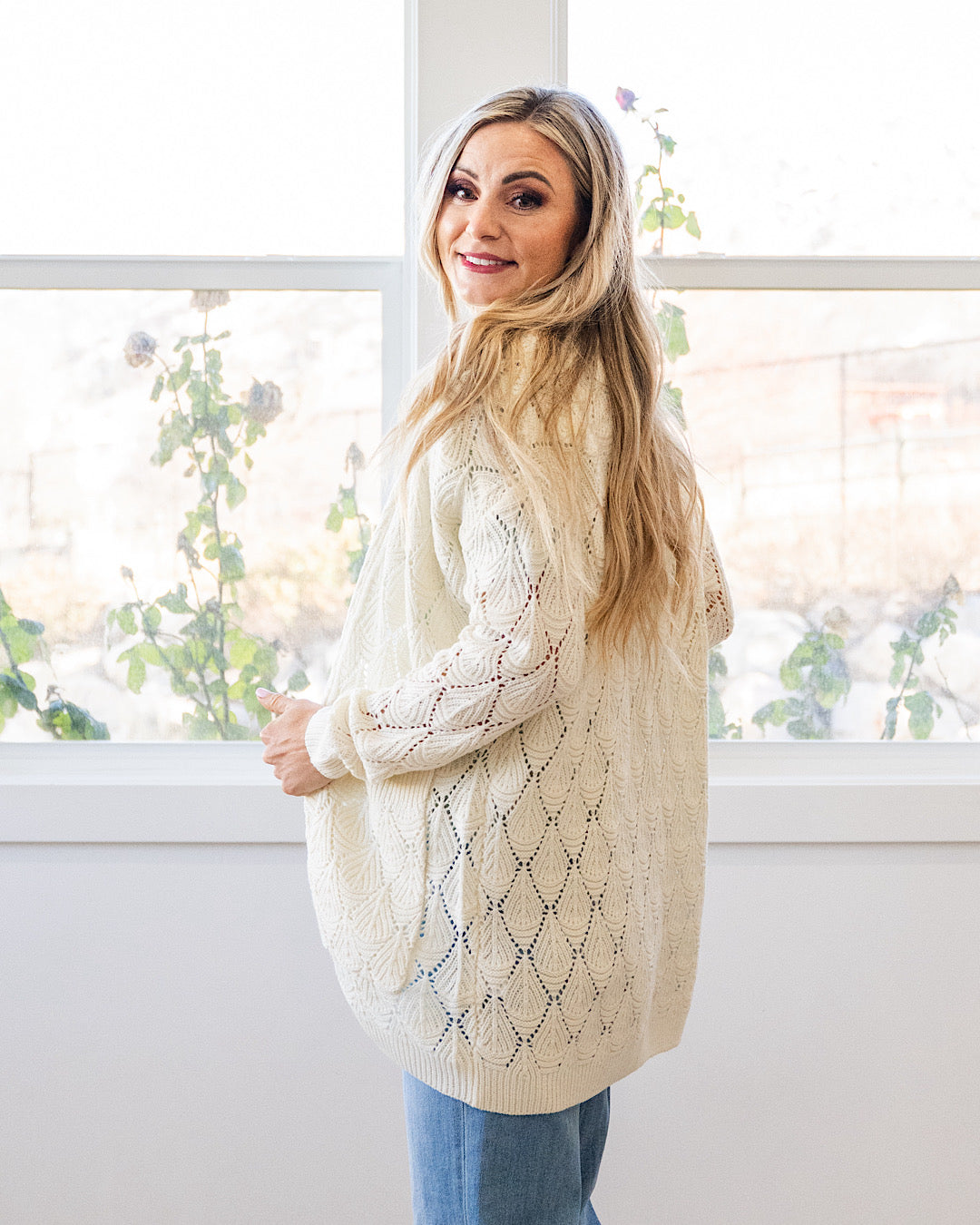 NEW! Promise Me Open Knit Cardigan - Ivory