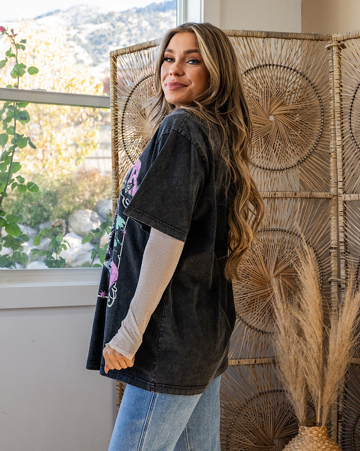 NEW! World Tour Tiger Black Mineral Wash Tee Zutter