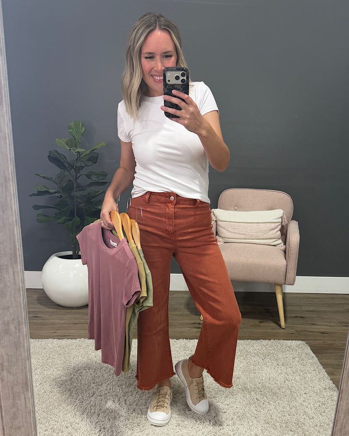 NEW! Cassidy Short Sleeve Ribbed Top - Ivory