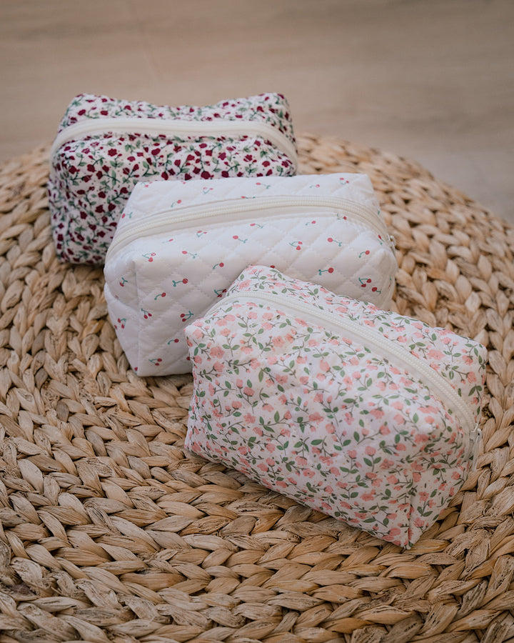 Quilted Cosmetic Pouch Bag - 3 Options