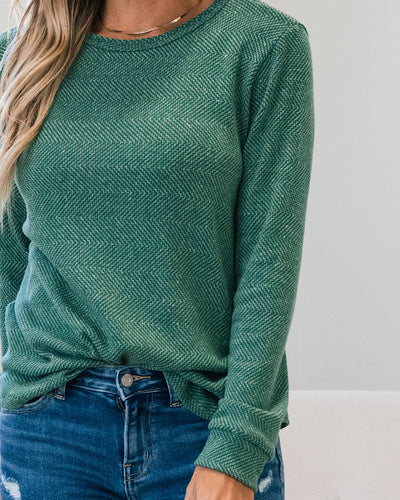 Kinley Green Textured Knit Top  Staccato   