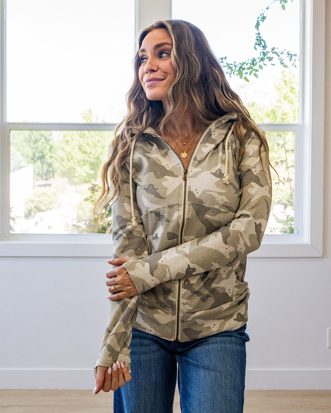NEW! Ampersand Ave Peek-A-Boo Camo FullZip Sweatshirt
