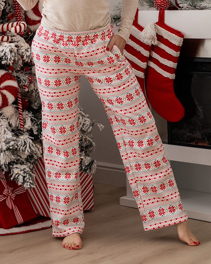 NEW! Ampersand Ave Comfort Zone Comfy Pants - Frosted Fair Isle Ampersand Ave