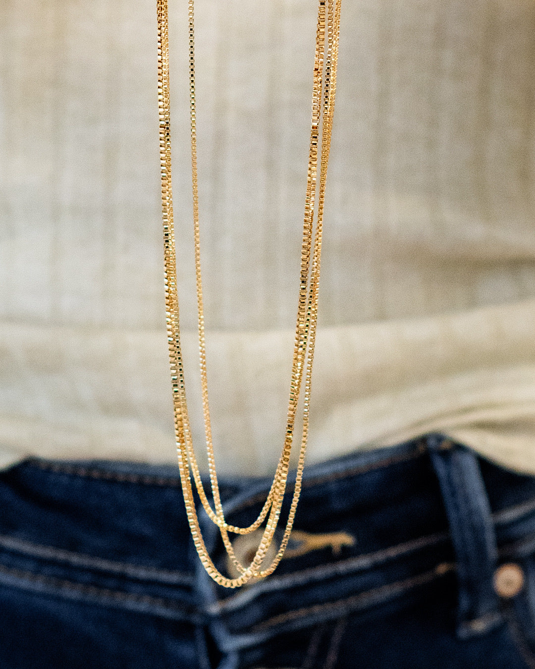 Layered Gold Chain Necklace Set