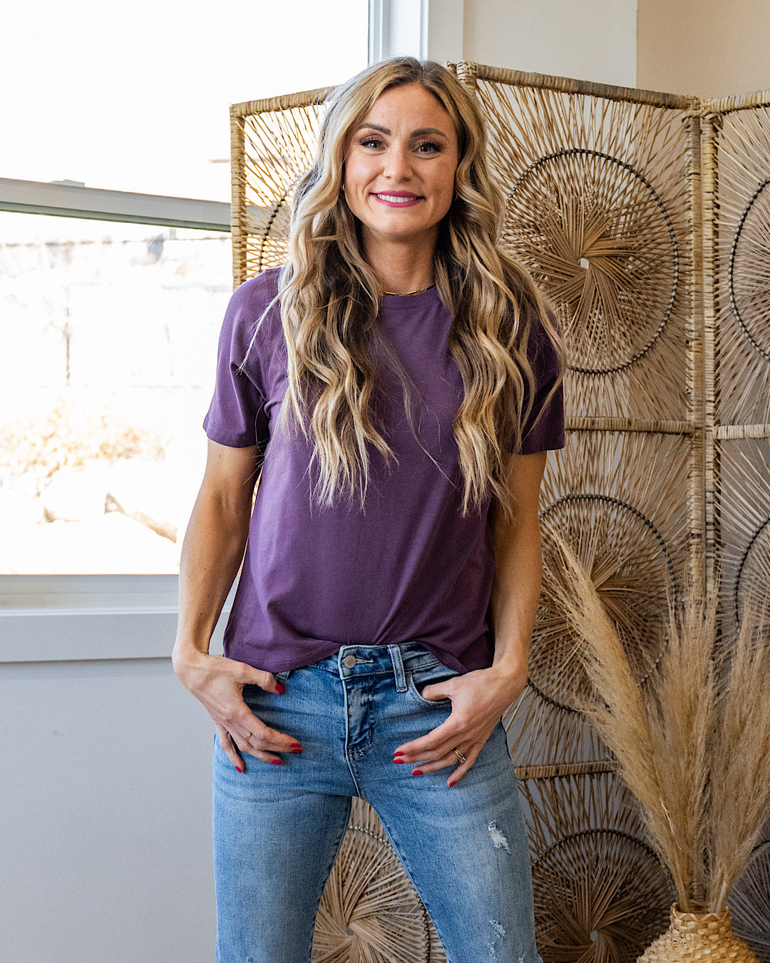 Mono B Classic Boxy Fit Tee - Color Options Available! Mono B Merlot