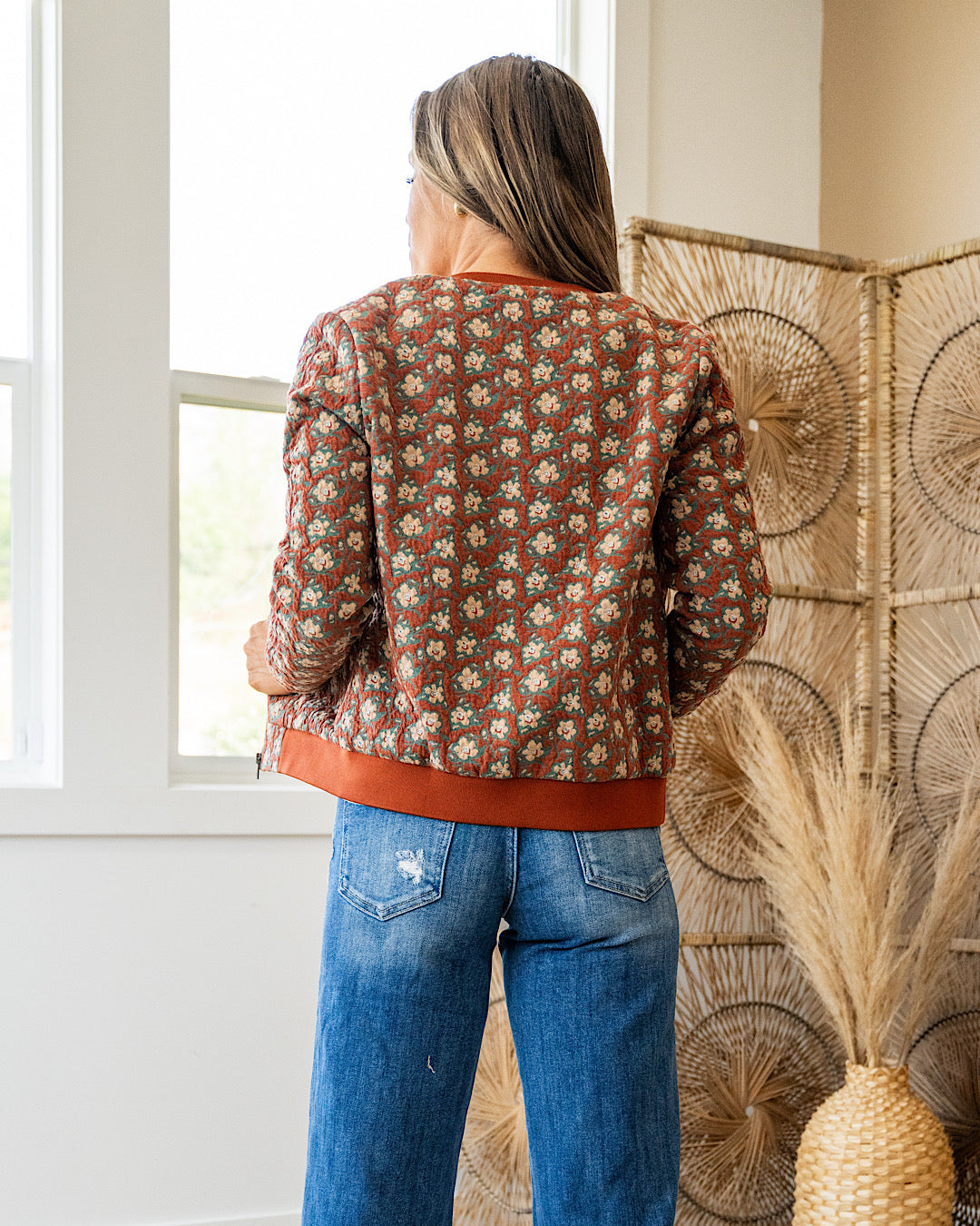 NEW! Ampersand Ave Flower Bomb-er Jacket - Orange  Ampersand Ave   