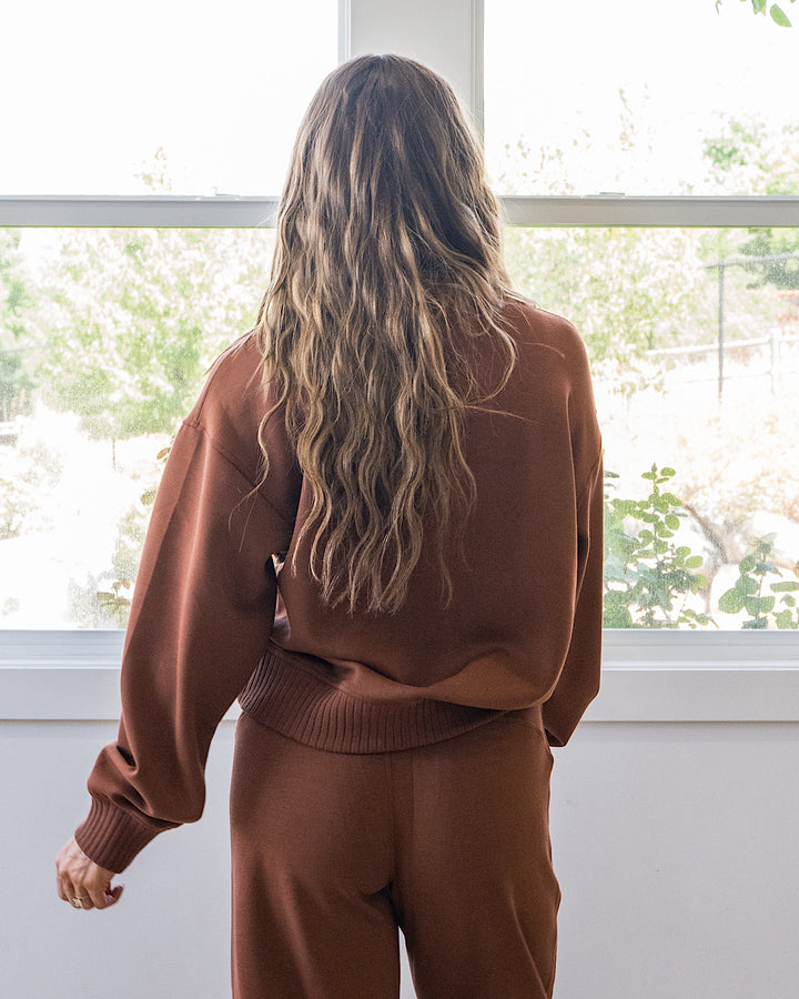 NEW! MacKenzie Scuba Fabric Top - Chestnut