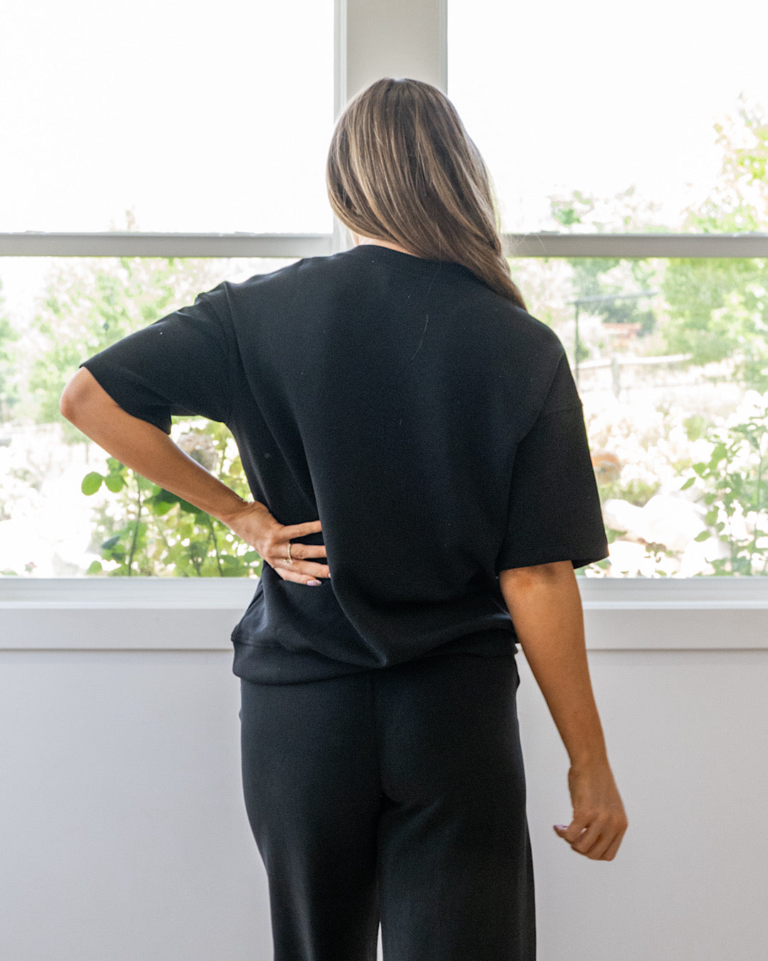 NEW! Macey Scuba Fabric Top - Black