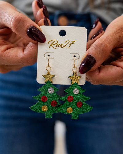 NEW! Christmas Tree - Glitter Felt Earrings FINAL SALE Trendy Wholesale