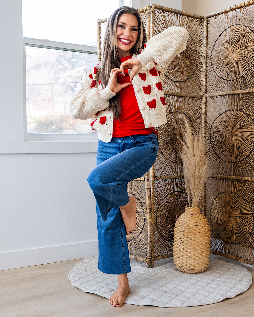 NEW! Lover Cardigan - Red Hearts