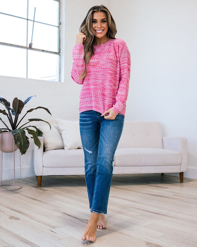 Abigail Textured Sweater - Heather Pink  Staccato   