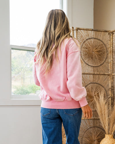 NEW! Boyfriend Crewneck Sweatshirt - Dark Pink