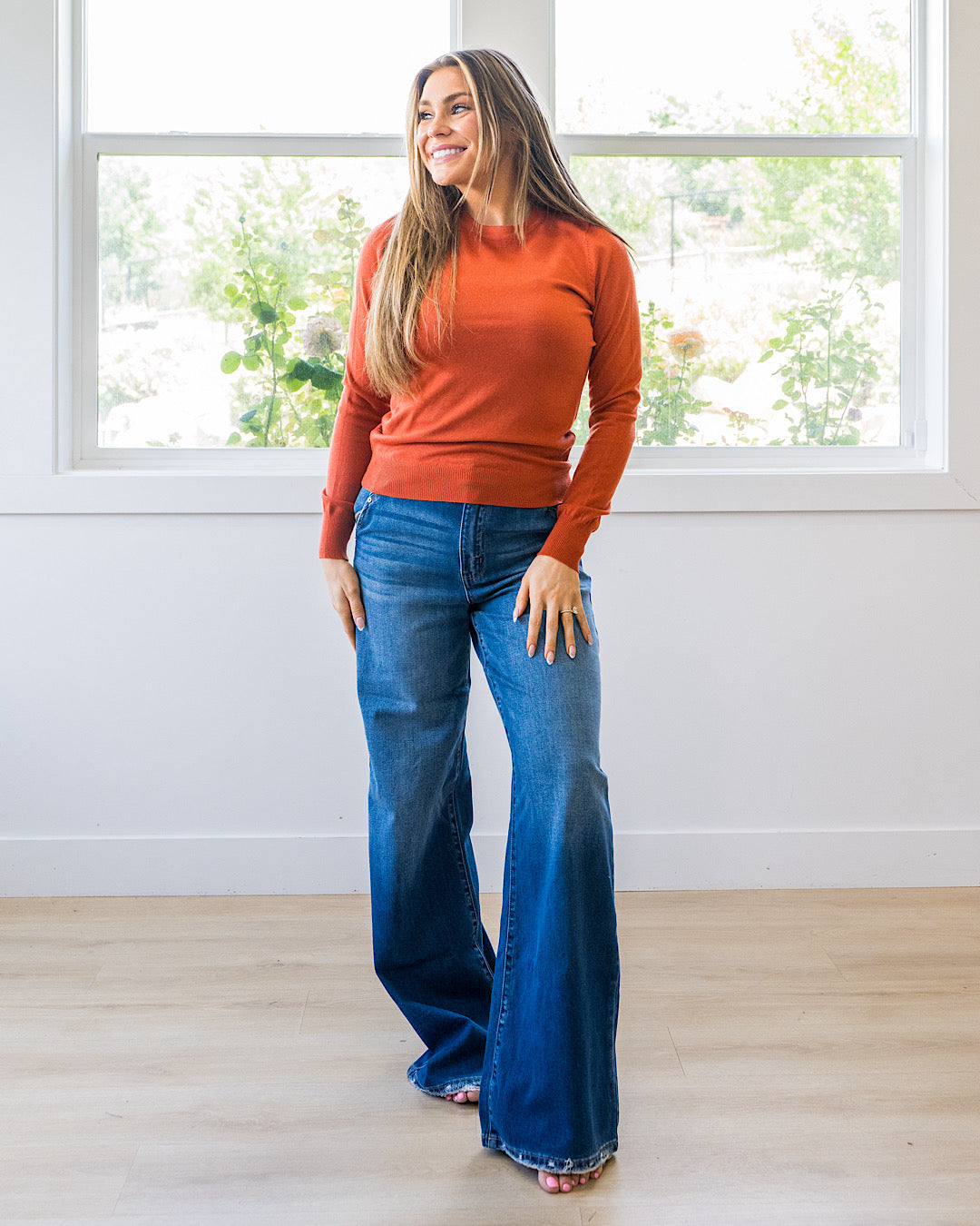 NEW! Eleanor Fine Knit Sweater - Rust Be Cool
