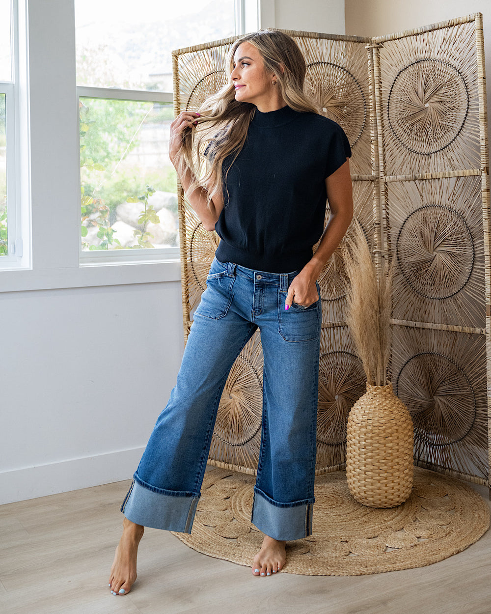 NEW! Camila Cap Sleeve Knit Top - Black Sew In Love