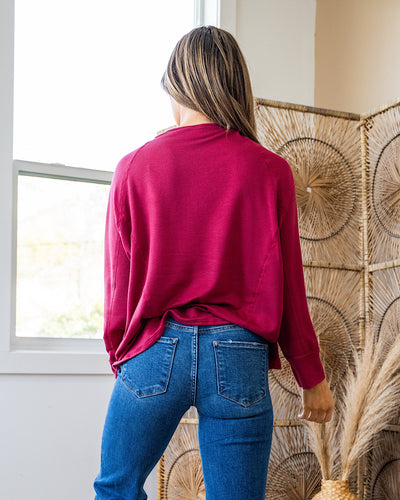 NEW! Lizzie Long Sleeve Swing Top - Marsala Sew In Love