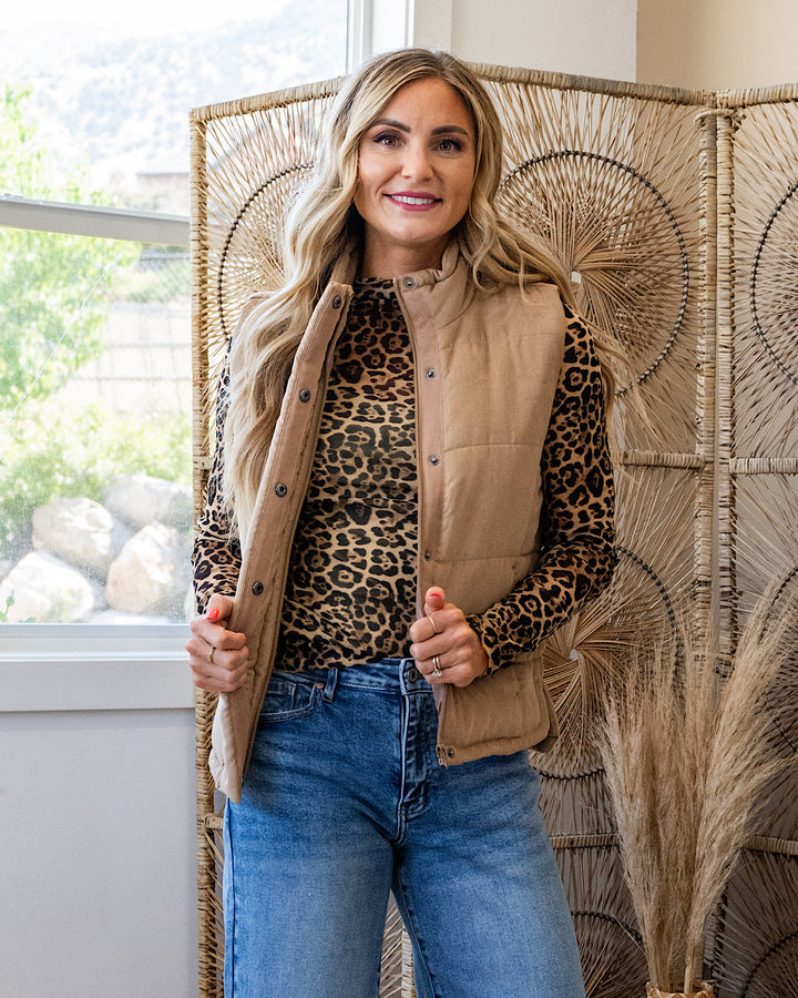 NEW! Peyton Puffer Vest - Camel Be Cool