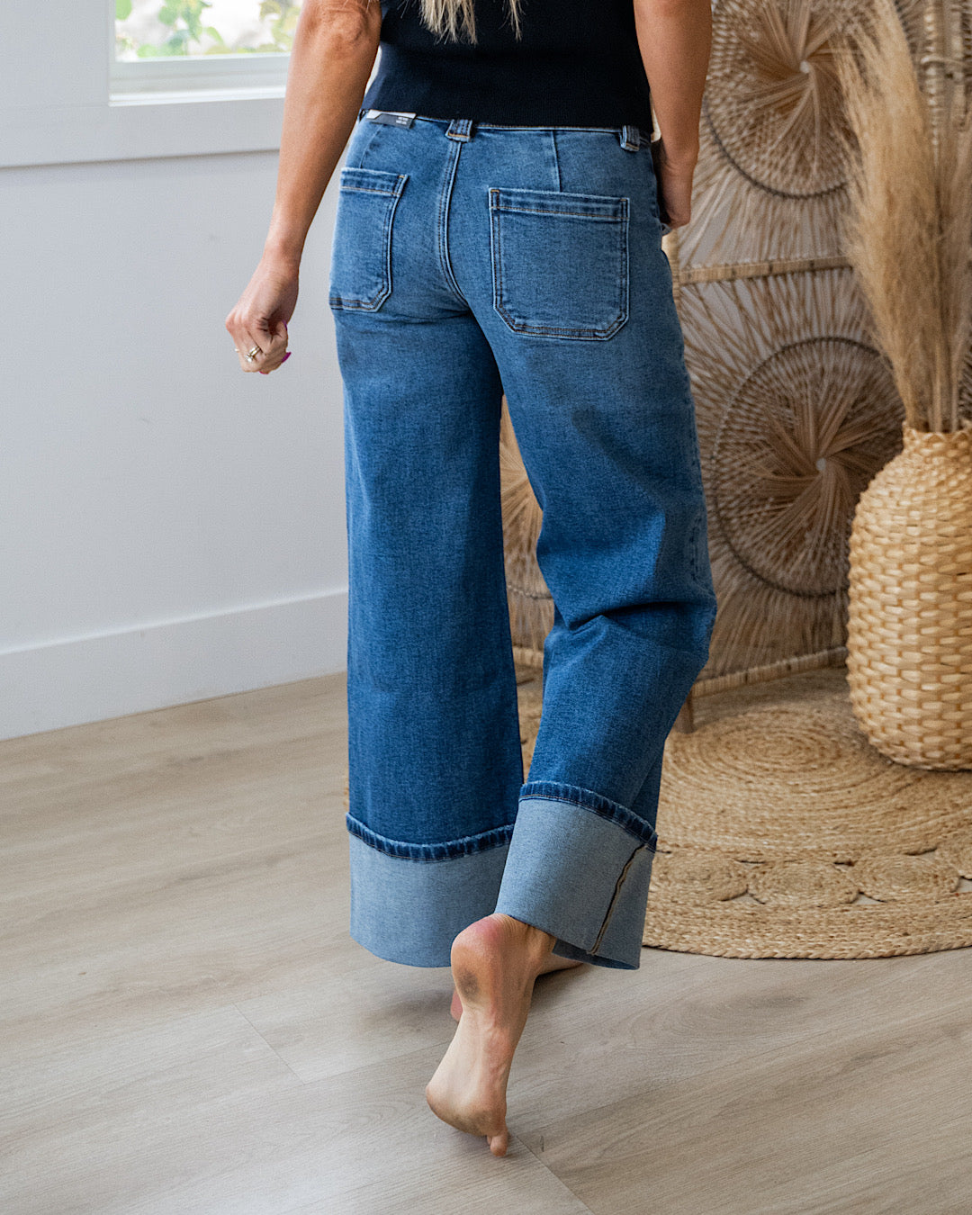 NEW! KanCan Risk Taker Rolled Hem Wide Leg Jeans KanCan