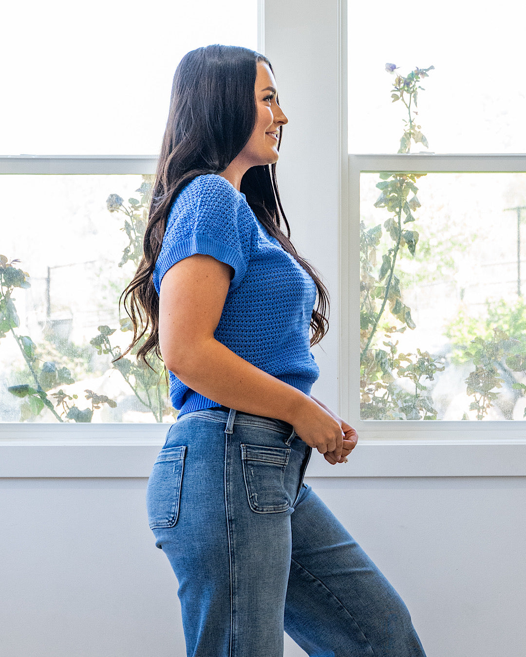 NEW! Nicole Crochet Knit Top - Royal