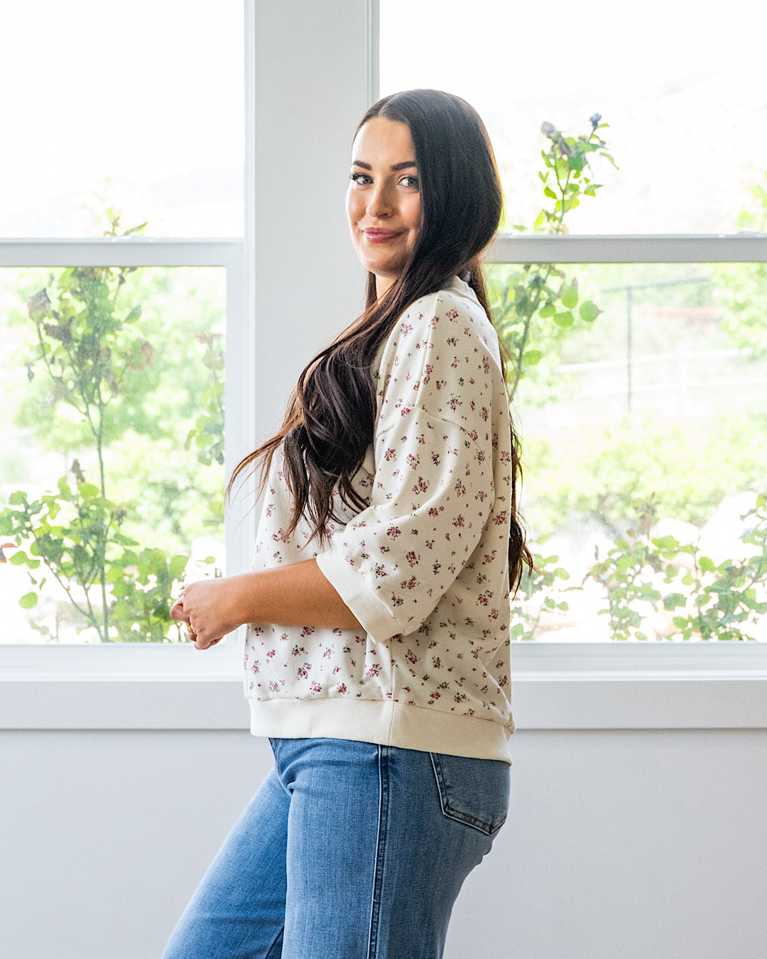NEW! Tessa Floral Knit Top - Ivory Multi