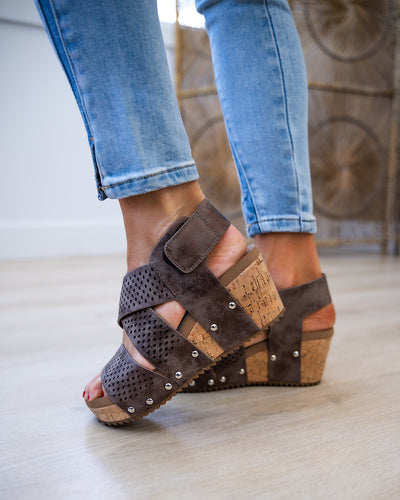 NEW! Corkys Guilty Pleasure Wedge Sandals - Bronze  Corkys Footwear   