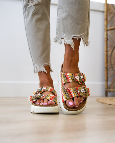NEW! Corkys Rumor Has It Sandals - Natural Multi  Corkys Footwear   