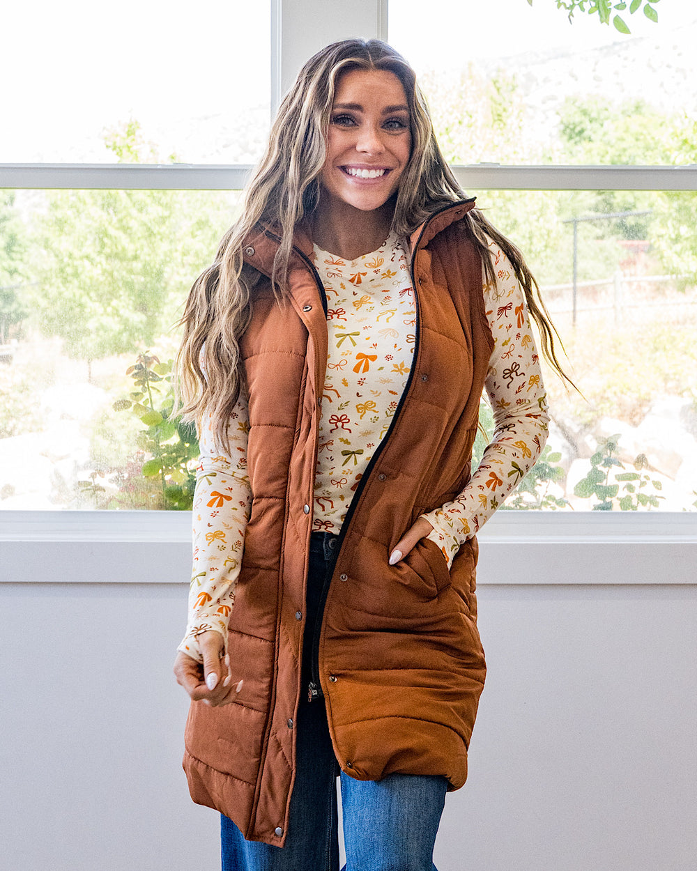 Harlow Long Vest - Color Options Available! Michelle Mae Cinnamon